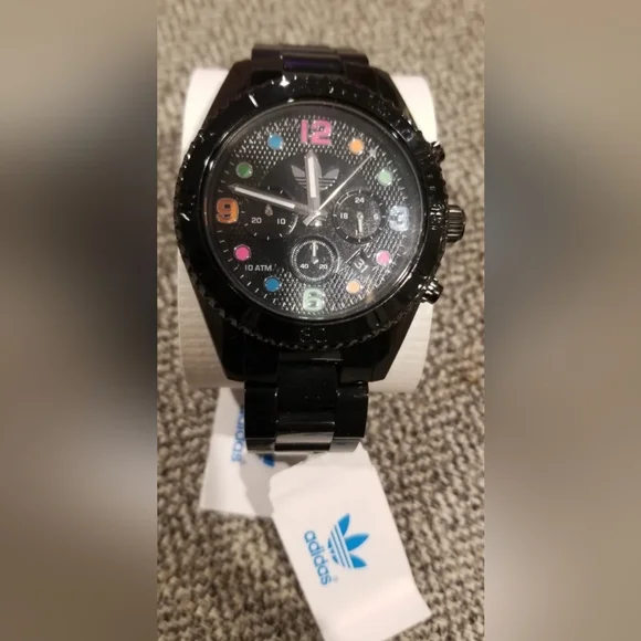 Adidas Unisex Brisbane Black Watch Adidas ADH6151 Brisbane Unisex Analog Plastic Watch Black  main image 2